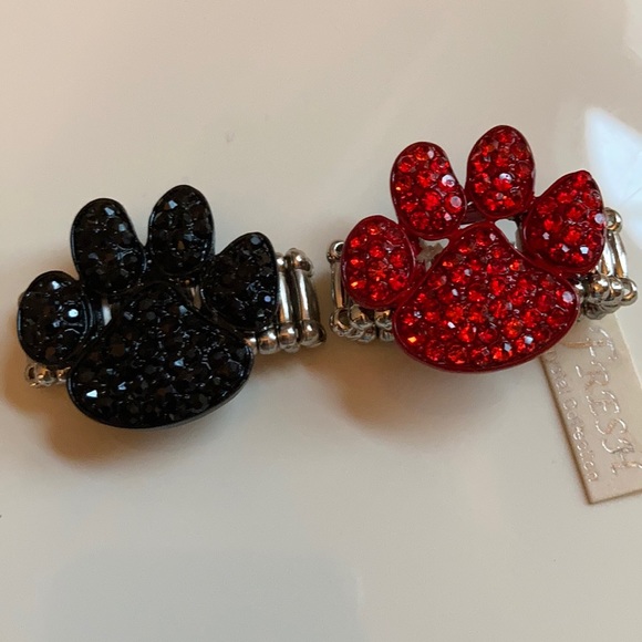 2 paw print stretch rings - Picture 4 of 7